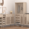 Hole-board woven shoe cabinet