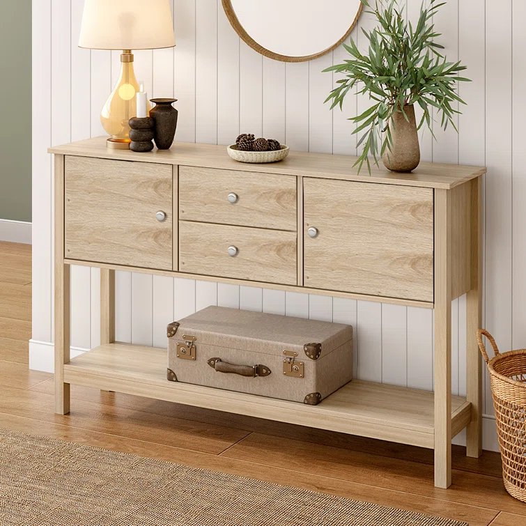 Key Storage Console Table Console Table with Drawers & Bottom Shelf - topclassfurniture