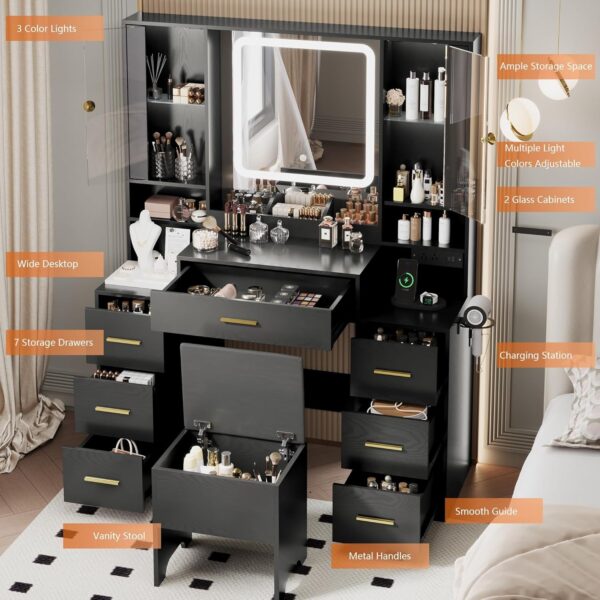 Black Makeup Table