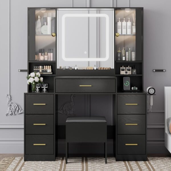 Black Makeup Table
