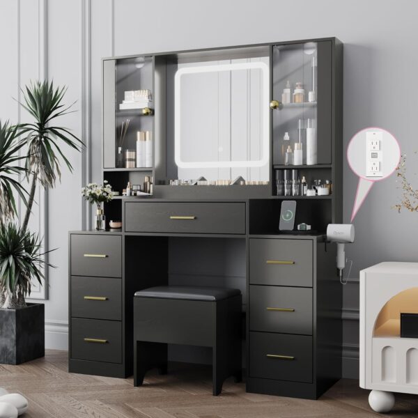 Black Makeup Table