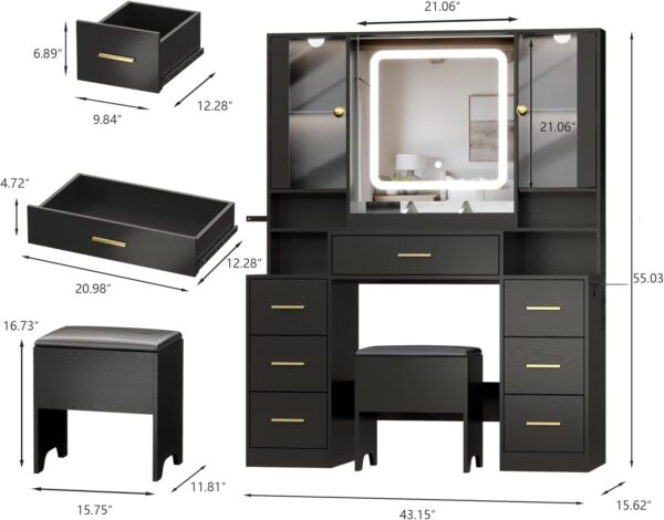 Black Makeup Table
