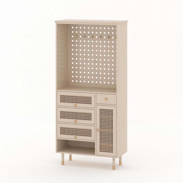 Hole-board woven shoe cabinet
