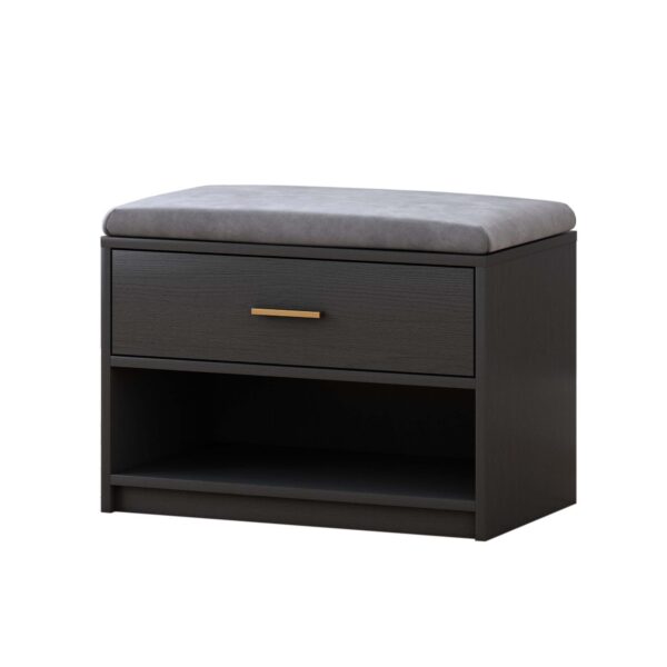 Black wicker shoe cabinet