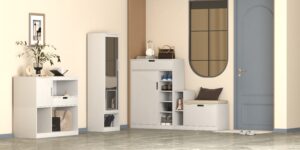 Modern style entrance shoe cabinet set