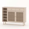 Hole-board woven shoe cabinet