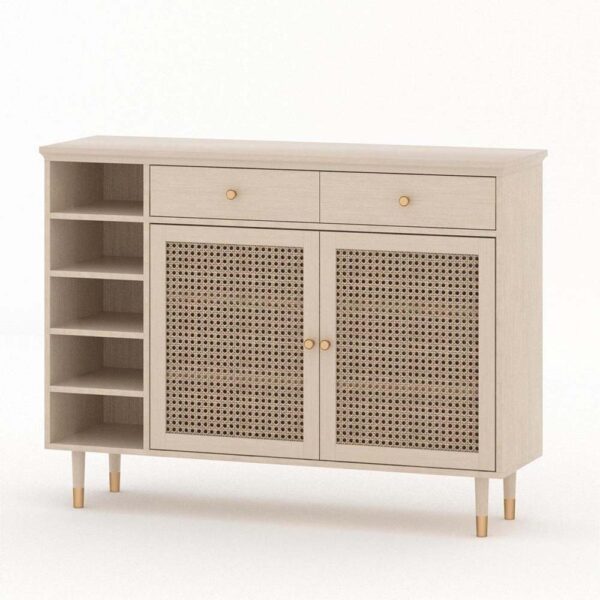 Hole-board woven shoe cabinet