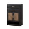 Black wicker shoe cabinet