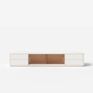 White Glass TV Stand