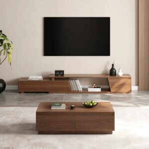 Walnut Coffee Table with 4 Drawers